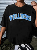 Women'WB shield Letter Print Drop Shoulder Tee, Summer TNF Women, Casual Round Neck Half Sleeve T-Shirt for Summer,...