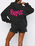 Women'WB shield Letter Print Hoodie, Casual Long Sleeve Hooded Sweatshirt for Daily Wear, Ladies TNF for Spiky hair...