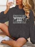 Women'WB shield Letter Print Hoodie, Casual Whiskey & BB Printed Sweatshirt for Daily Holiday Outdoor Wear, Ladies TNF...