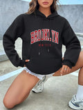 Women'WB shield Letter Print Hoodie, Fashion Casual Drawstring Pocket Hooded Sweatshirt, Women'WB shield Clothing for...