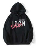 Women'WB shield Letter Print Pocket Drawstring Hoodie, Fashion Casual Drop Shoulder Long Sleeve Hooded Sweatshirt for...