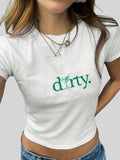 Women'WB shield Letter Print Round Neck Crop Tee, Casual Fashion Short Sleeve T-shirt, Graphic Tees Women, Ladies Summer...