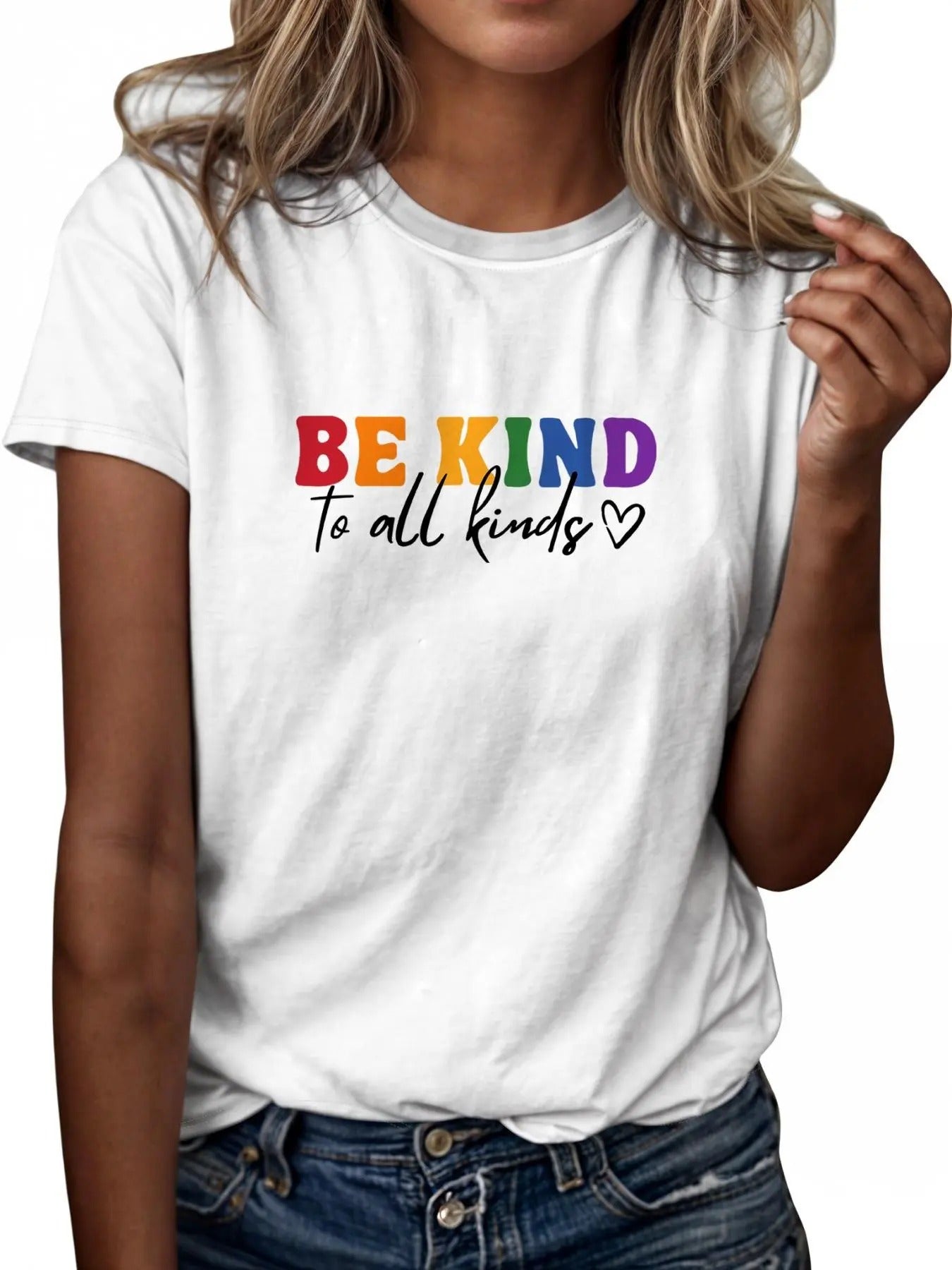 Women'WB shield Letter Print Round Neck Graphic Tee, Casual Short Sleeve T-shirt For Daily Wear, Ladies Spiky hair...