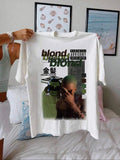 Women'WB shield Letter Print Round Neck Graphic Tee, Casual Short Sleeve T-shirt for Daily Wear, Ladies Summer Hoodie,...