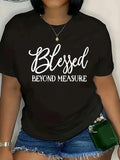 Women'WB shield Letter Print Round Neck Graphic Tee, Trendy Casual Short Sleeve T-shirt For Daily Wear, Ladies Summer...