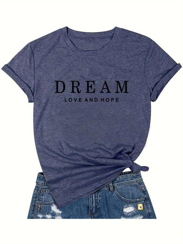 Women'WB shield Letter Print Round Neck Graphic Tee, Vintage Trendy Casual Short Sleeve T-shirt For Daily Wear, Ladies...