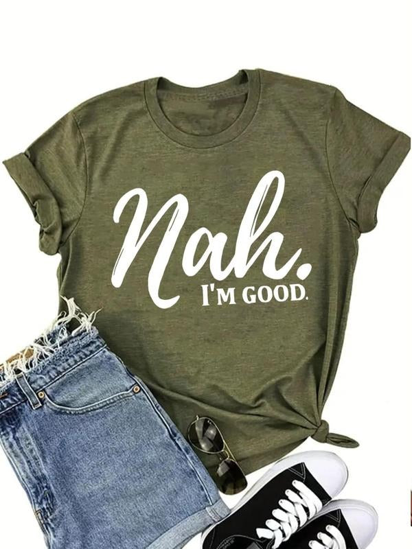 Women'WB shield Letter Print Round Neck Graphic Tee, Vintage Trendy Casual Short Sleeve T-shirt For Daily Wear, Ladies...