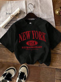Women'WB shield Letter Print Round Neck Graphic Tee, Vintage Trendy Casual Short Sleeve T-shirt for Daily Wear, Ladies...