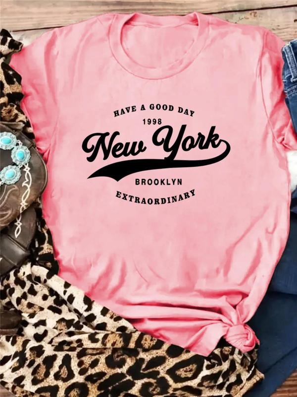 Women'WB shield Letter Print Round Neck Graphic Tee, Vintage Trendy Casual Short Sleeve T-shirt for Daily Wear, Ladies...