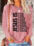 Women'WB shield Letter Print Round Neck Long Sleeve Tee, Easter Comfort Printed Crew Neck Longsleeves Streetwear T-shirt...