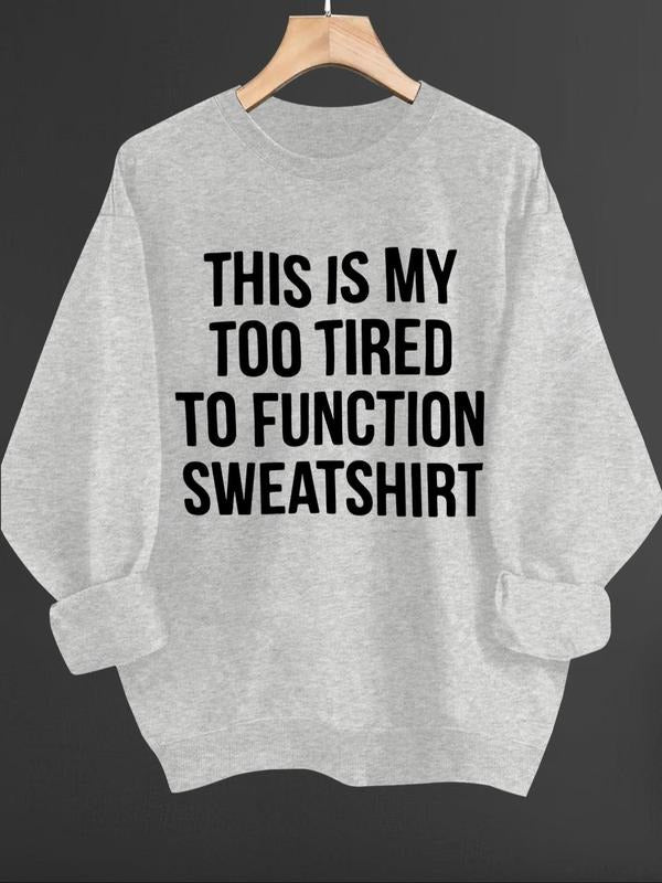 Women'WB shield Letter Print Round Neck Pullover Sweatshirt, Fashion Casual Crew Neck Long Sleeve Sweatshirt for Daily...