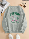 Women'WB shield Letter Print Round Neck Pullover, Casual Long Sleeve Crew Neck Sweatshirt for Fall & Winter, Fashion...