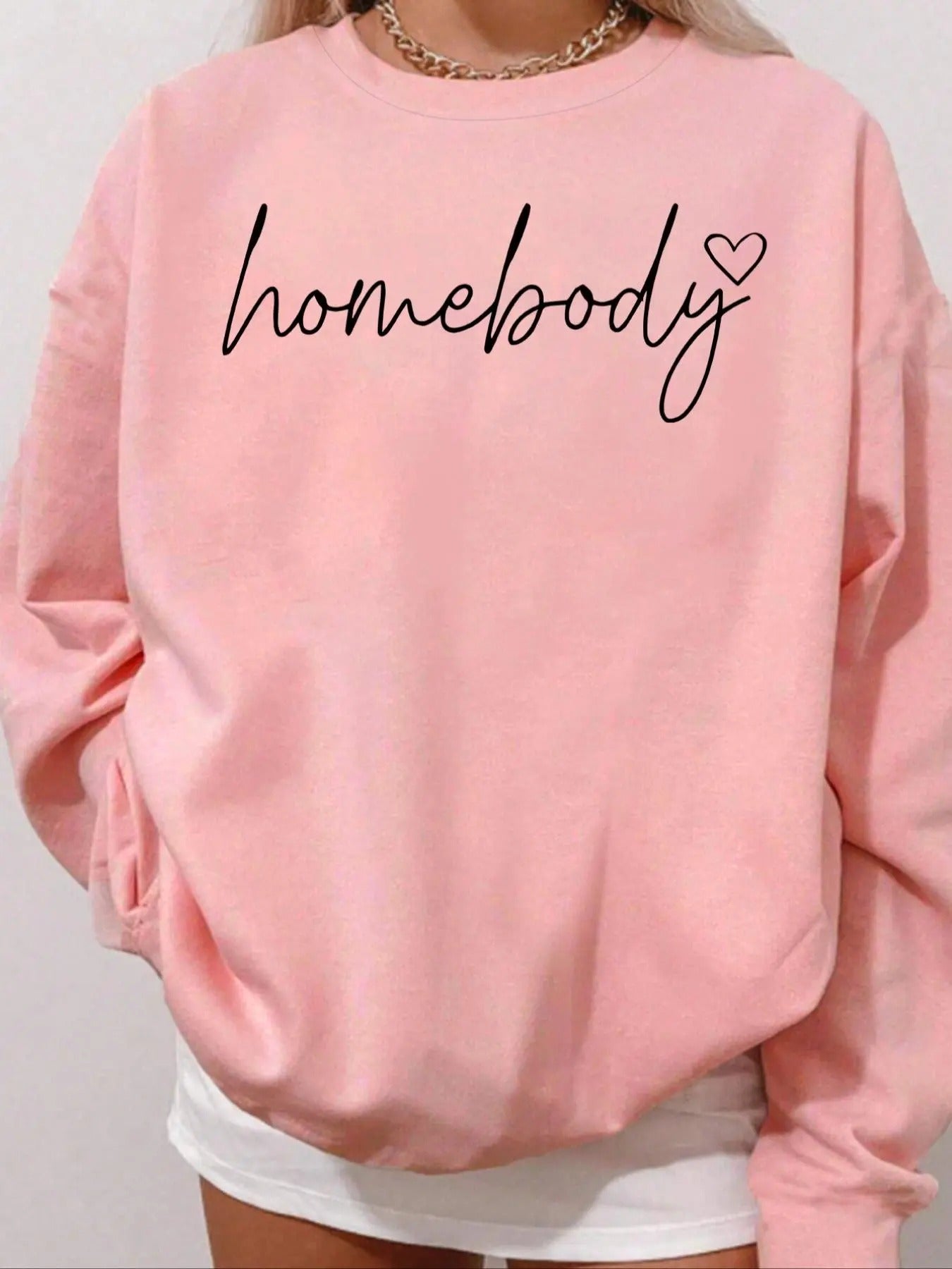 Women'WB shield Letter Print Round Neck Pullover, Casual Long Sleeve Crew Neck Sweatshirt for Fall & Winter, Fashion...