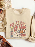 Women'WB shield Letter Print Round Neck Pullover, Fashion Casual Crew Neck Sweatshirt for Daily Holiday Outdoor Wear,...