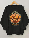 Women'WB shield Letter Print Round Neck Pullover, Fashion Casual Crew Neck Sweatshirt for Daily Holiday Outdoor Wear,...