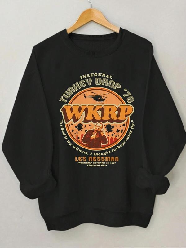 Women'WB shield Letter Print Round Neck Pullover, Fashion Casual Crew Neck Sweatshirt for Daily Holiday Outdoor Wear,...