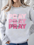 Women'WB shield Letter Print Round Neck Pullover, Fashion Casual Crew Neck Sweatshirt for Daily Holiday Outdoor Wear,...