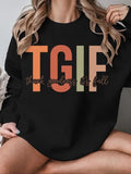 Women'WB shield Letter Print Round Neck Pullover, Fashion Casual Crew Neck Sweatshirt for Daily Holiday Outdoor Wear,...