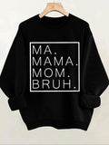 Women'WB shield Letter Print Round Neck Pullover, Fashion Casual Crew Neck Sweatshirt for Daily Holiday Outdoor Wear,...
