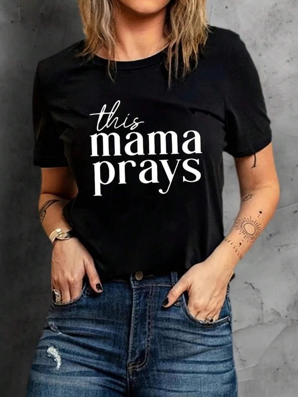 Women'WB shield Letter Print Round Neck Short Sleeve Graphic Tee, Vintage Trendy Casual Crew Neck T-shirt For Daily Wear,...