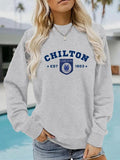 Women'WB shield Letter Print Round Neck Sweatshirt Pullover, Casual Long Sleeve Crew Neck Sweatshirt for Spring, Fashion...