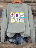 Women'WB shield Letter Print Round Neck Sweatshirt, Casual Long Sleeve Crew Neck Pullover For Fall & Winter, Fashion...