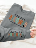 Women'WB shield Letter Print Round Neck Sweatshirt, Casual Long Sleeve Crew Neck Pullover for Daily Wear, Ladies TNF for...
