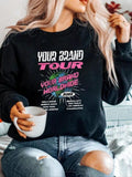 Women'WB shield Letter Print Round Neck Sweatshirt, Casual Long Sleeve Crew Neck Pullover for Fall & Winter, Fashion...