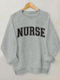 Women'WB shield Letter Print Round Neck Sweatshirt, Casual Long Sleeve Crew Neck Pullover for Spring & Fall, Fashion...