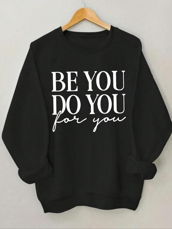 Women'WB shield Letter Print Round Neck Sweatshirt, Casual Long Sleeve Crew Neck Pullover for Spring & Fall, Women'WB...