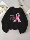 Women'WB shield Letter Print Round Neck Sweatshirt, Casual Long Sleeve Crew Neck Pullover for Spring & Fall, Women'WB...