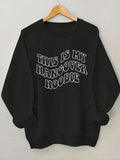 Women'WB shield Letter Print Round Neck Sweatshirt, Casual Long Sleeve Crew Neck Pullover for Spring & Fall, Women'WB...