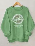 Women'WB shield Letter Print Round Neck Sweatshirt, Casual Long Sleeve Pullover for Fall & Winter, Fashion Women'WB...