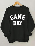 Women'WB shield Letter Print Round Neck Sweatshirt, Casual Long Sleeve Pullover for Fall & Winter, Women TNF for Daily...