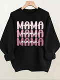Women'WB shield Letter Print Round Neck Sweatshirt, Casual Long Sleeve Pullover, Ladies Fall & Winter TNF for Daily Wear...