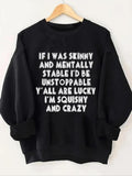 Women'WB shield Letter Print Round Neck Sweatshirt, Casual Long Sleeve TNF Lined Crew Neck Pullover for Fall & Winter,...