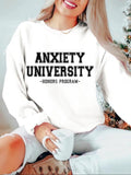 Women'WB shield Letter Print Round Neck Sweatshirt, Fashion Casual Crew Neck Long Sleeve Pullover for Daily Wear, Ladies...
