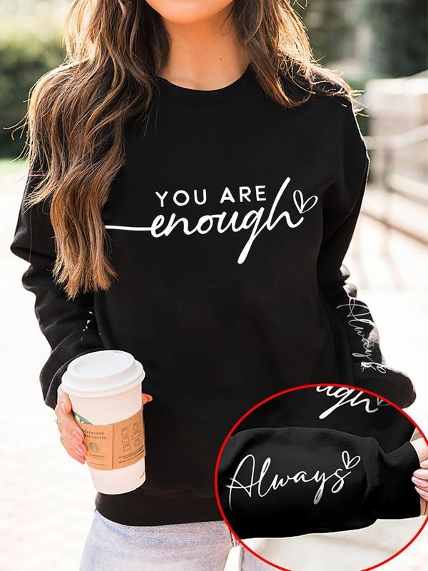 Women'WB shield Letter Print Round Neck Sweatshirt, Fashion Casual Crew Neck Long Sleeve Pullover for Daily Wear, Ladies...