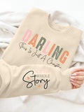 Women'WB shield Letter Print Round Neck Sweatshirt, Fashion Casual Crew Neck Pullover for Daily Holiday Outdoor Wear,...