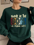 Women'WB shield Letter Print Round Neck Sweatshirt, Fashion Casual Crew Neck Pullover for Daily Holiday Outdoor Wear,...
