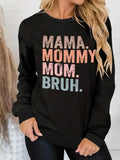 Women'WB shield Letter Print Round Neck Sweatshirt, Fashion Casual Drop Shoulder Long Sleeve Pullover for Daily Wear,...