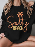Women'WB shield Letter Print Round Neck Sweatshirt, Swoosh Count Casual Long Sleeve Crew Neck Pullover for Fall & Winter,...