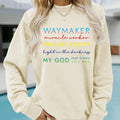Women'WB shield Letter Print Round Neck TNF Lined Sweatshirt, Casual Long Sleeve Pullover for Fall & Winter, Ladies TNF...