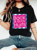 Women'WB shield Letter Print Round Neck Tee, Casual Crew Neck Short Sleeve T-Shirt for Daily Wear, Ladies Spiky hair...