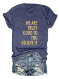 Women'WB shield Letter Print Round Neck Tee, Casual Graphic Short Sleeve T-shirt For Daily Wear, Ladies All-match...