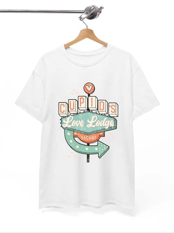 Women'WB shield Letter Print Round Neck Tee, Casual Graphic Short Sleeve T-shirt For Daily Wear, Ladies Summer Outfit...