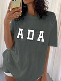 Women'WB shield Letter Print Round Neck Tee, Casual Short Sleeve Crew Neck T-Shirt for Summer, Fashion Women'WB shield...