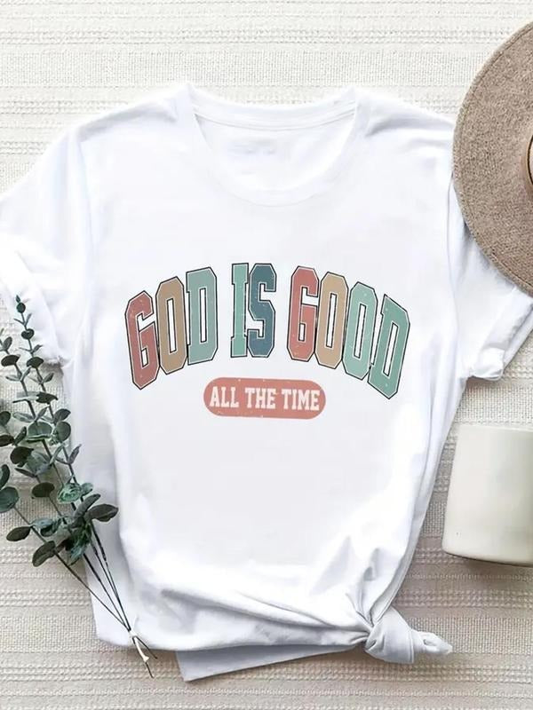 Women'WB shield Letter Print Round Neck Tee, Casual Short Sleeve Crew Neck T-Shirt for Summer, Fashion Women'WB shield...
