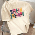 Women'WB shield Letter Print Round Neck Tee, Casual Short Sleeve Crew Neck T-Shirt for Summer, Fashion Women'WB shield...