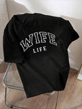 Women'WB shield Letter Print Round Neck Tee, Casual Short Sleeve Crew Neck T-shirt for Daily Wear, Ladies TNF for Spiky...
